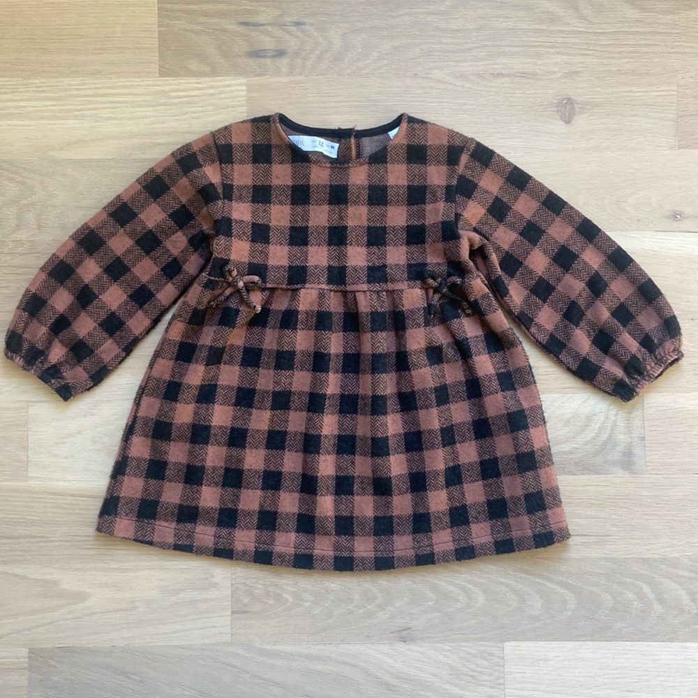 Toddler Girls’ Zara Soft-Touch Check Dress, Size 2-3 yrs